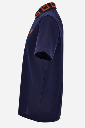 Polos In Organic Cotton Piquet Fabric With Embroidery And Lurex Greek Collar