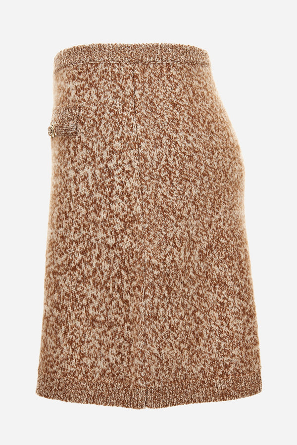 Knit Skirt In Mouline' Wool Cashmere Icons