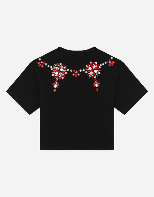 JERSEY T-SHIRT WITH FUSIBLE RHINESTONES