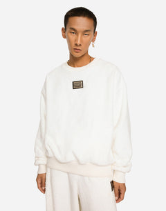ROUND-NECK TERRYCLOTH SWEATSHIRT WITH LOGO TAG