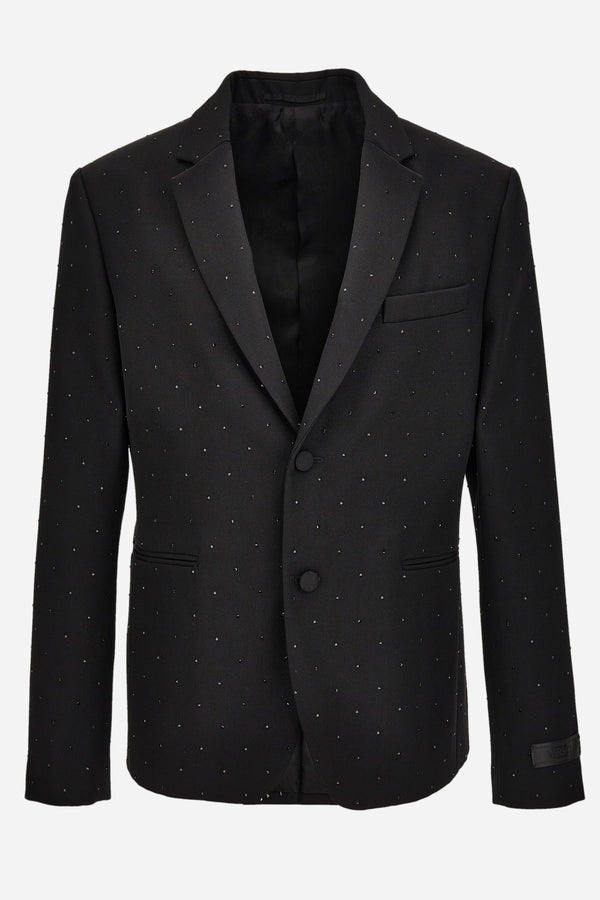 Evening Jacket In Grain De Poudre Fabric-Hotfix Embroidery