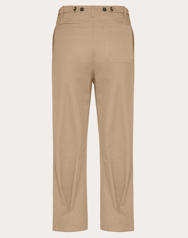 Pantalone In Gabardina Di Cotone Con Etichetta Maison Valentino