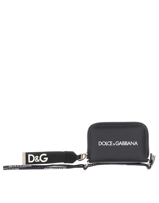 MINI ZIP-AROUND CALFSKIN WALLET WITH LOGO PRINT