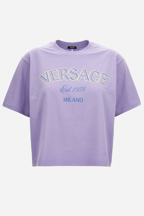T-Shirt In Jersey Versace Milano Print