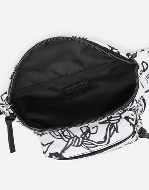 NYLON BELT BAG WITH GRAFFITI PRINT