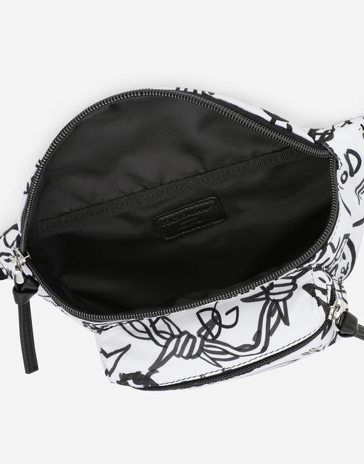 NYLON BELT BAG WITH GRAFFITI PRINT