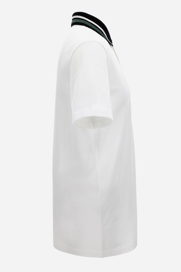 Polo In Cotton Piquet + Versace Milano Embroidery