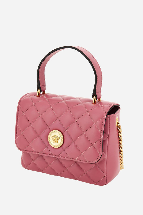 Icon Mini Top Handle In Quilted Lamb Leather