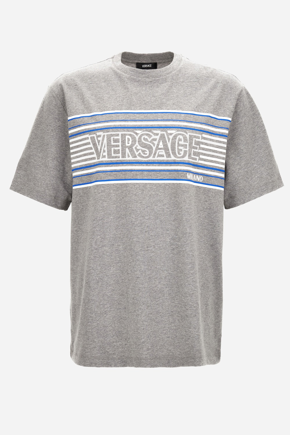 T-Shirt In Jersey Fabric-Stripe Versace Print