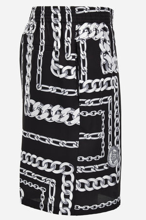Shorts In Twill Poly  Medusa Chain Print Allover