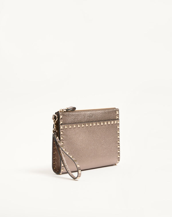 Pouch Rockstud In Vitello Granato Laminato