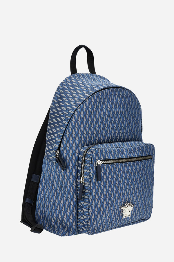 La Medusa Backpack In Jacquard Fabric+Calf Leather