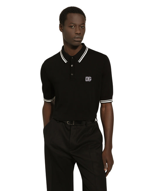 SHORT-SLEEVED POLO-SHIRT WITH DG LOGO EMBROIDERY