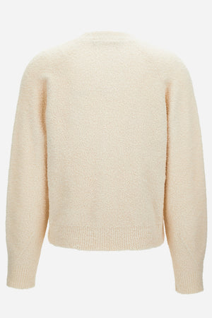 Knit Sweater In Boucle' Cotton Blend