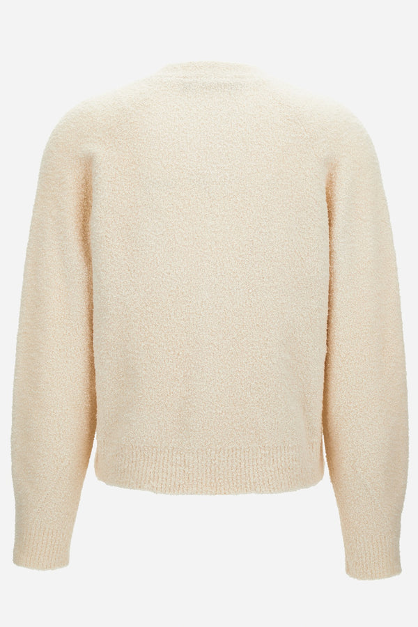 Knit Sweater In Boucle' Cotton Blend
