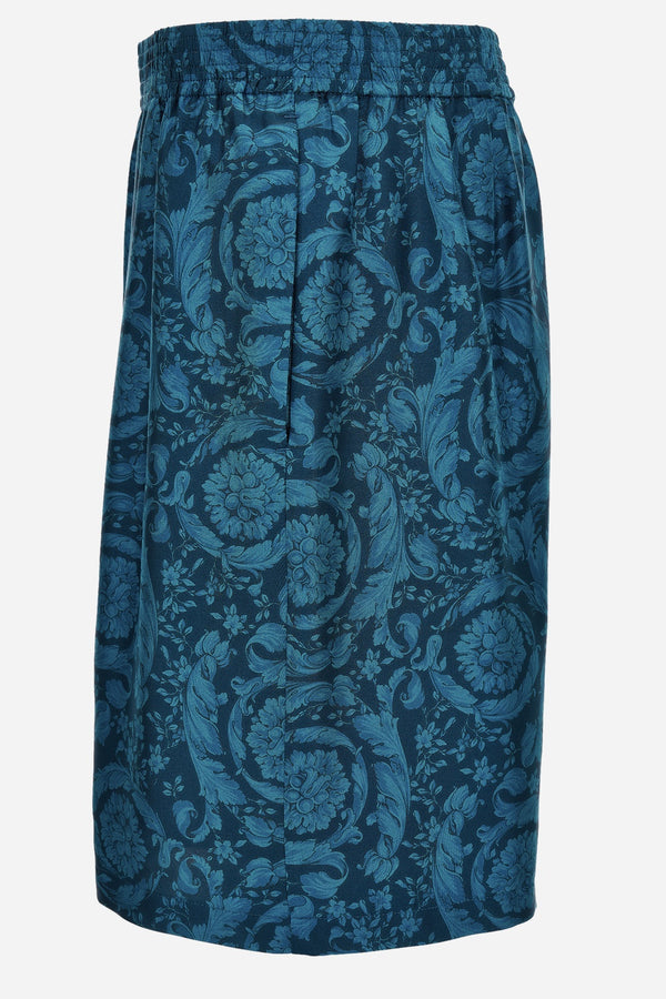 Shorts In Silk Twill Print Barocco 92 Allover