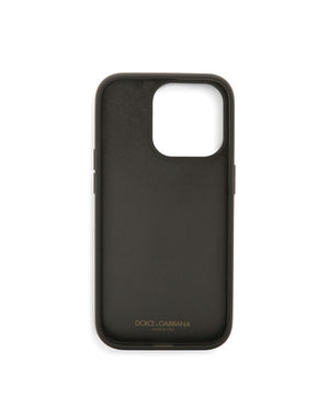 CALFSKIN IPHONE 14 PRO COVER WITH LOGO TAG