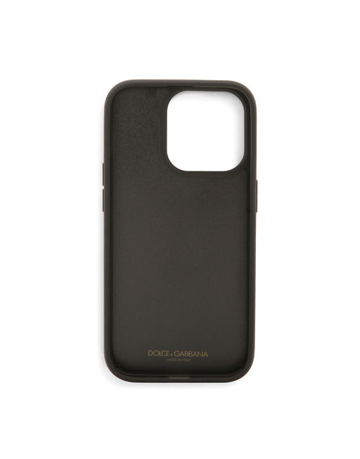CALFSKIN IPHONE 14 PRO COVER WITH LOGO TAG