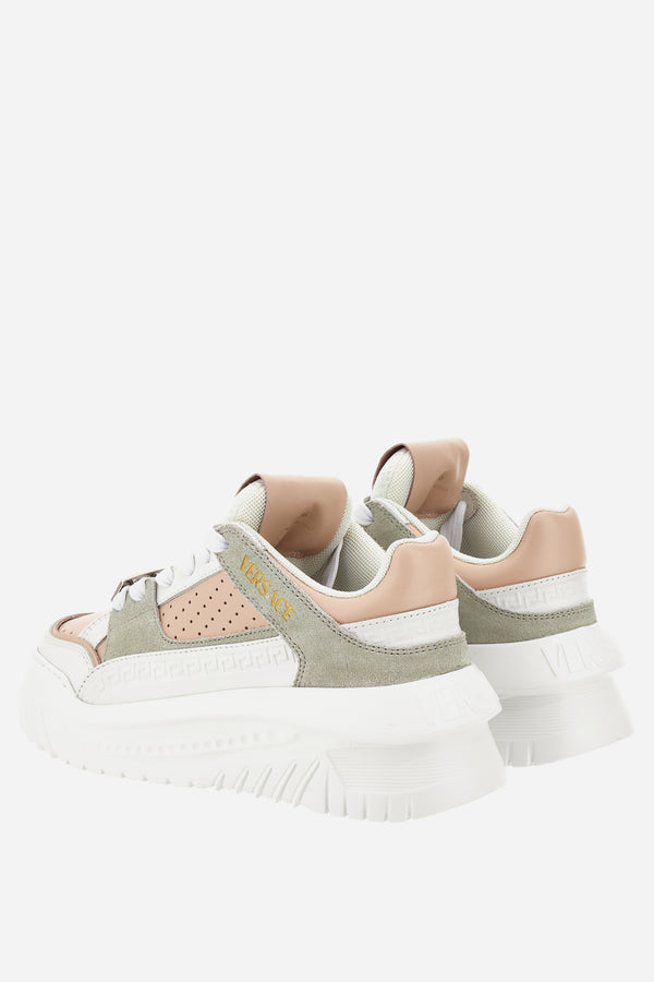 Oversize Court Sneaker In Calf Leather-Fabric