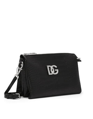 MEDIUM TRIS BAG IN CROCODILE-PRINT CALFSKIN