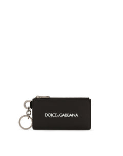CALFSKIN CARD HOLDER WITH LOGO PRINT