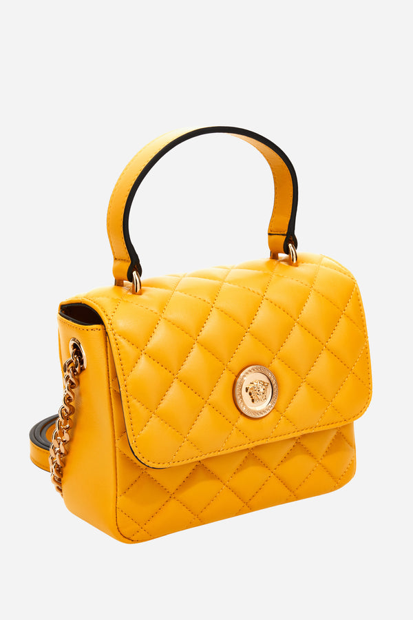 Icon Mini Top Handle In Quilted Lamb Leather