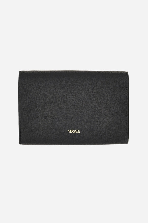 La Medusa Wallet On Strap In Grainy Calf Leather