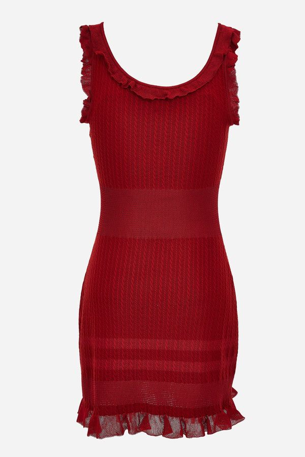 Knit Dress In Micro Cable Wool Blend
