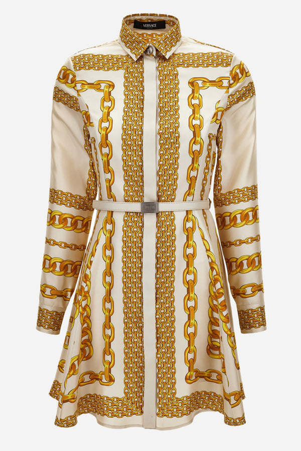 Dress In Versace Treasure Foulard On Silk Twill