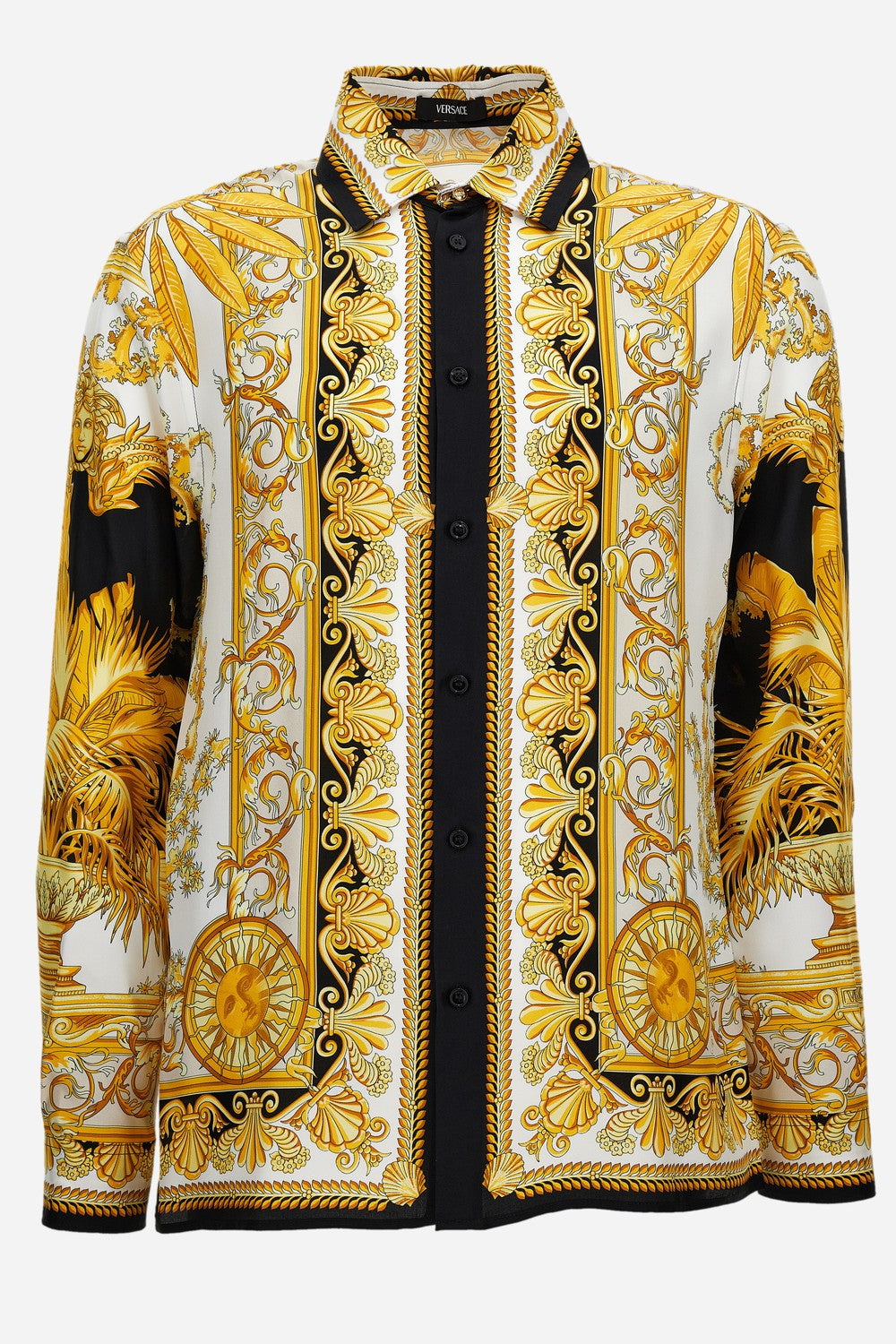 Informal Shirt In Barocco Palm Print Silk Fabric