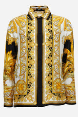 Informal Shirt In Barocco Palm Print Silk Fabric