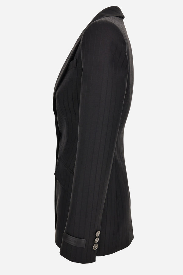 Informal Jacket In Responsible Wool Tonal Pinstripes