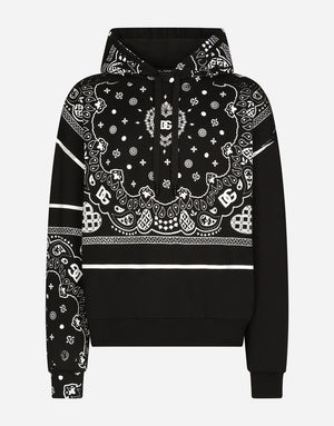 BANDANNA-PRINT JERSEY HOODIE