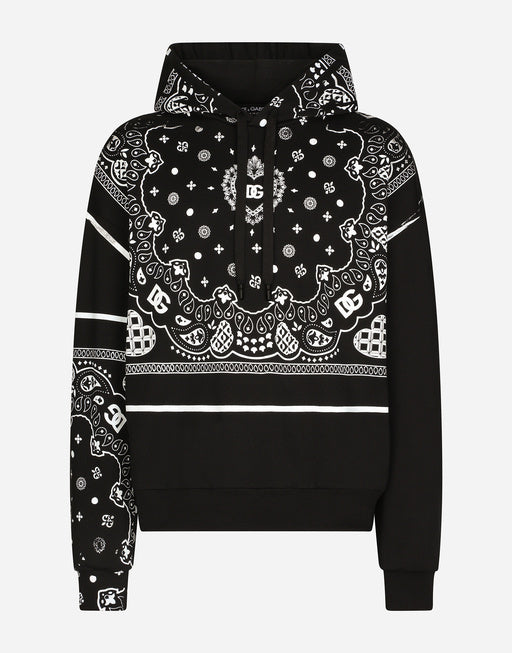 BANDANNA-PRINT JERSEY HOODIE