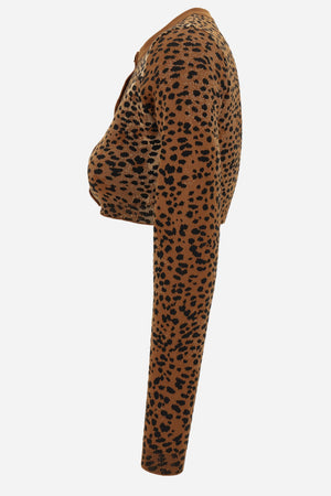 Knit Sweater In Leopard Jacquard Viscose