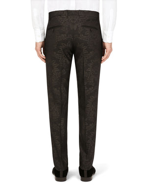 JACQUARD SICILIA-FIT SUIT WITH SATIN PIPING