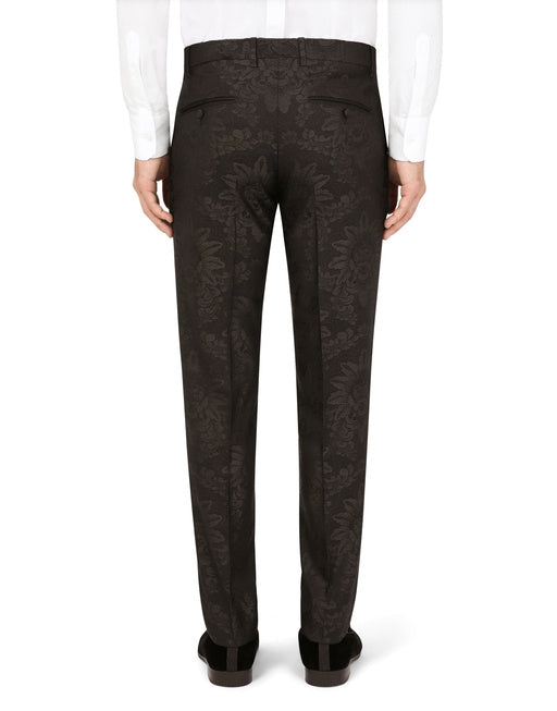 JACQUARD SICILIA-FIT SUIT WITH SATIN PIPING