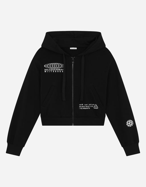 ZIP-UP HOODIE WITH DGVIB3 PRINT