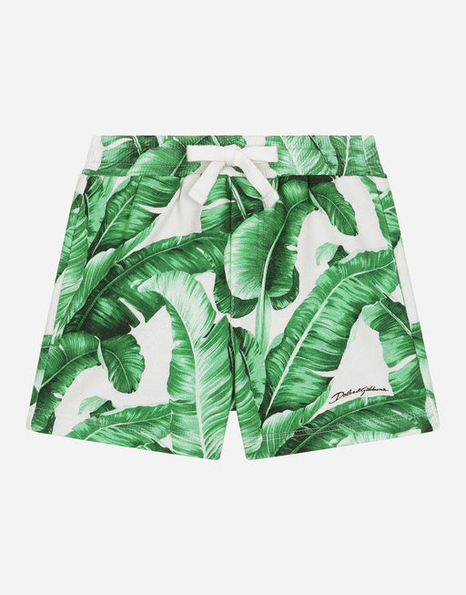JERSEY JOGGING SHORTS WITH BANANA-TREE PRINT