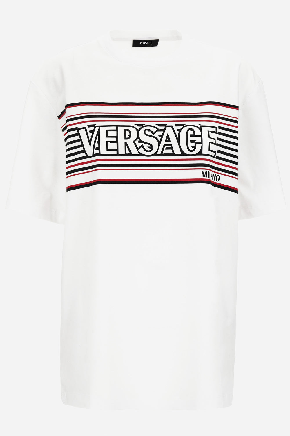 T-Shirt In Jersey Fabric-Stripe Versace Print