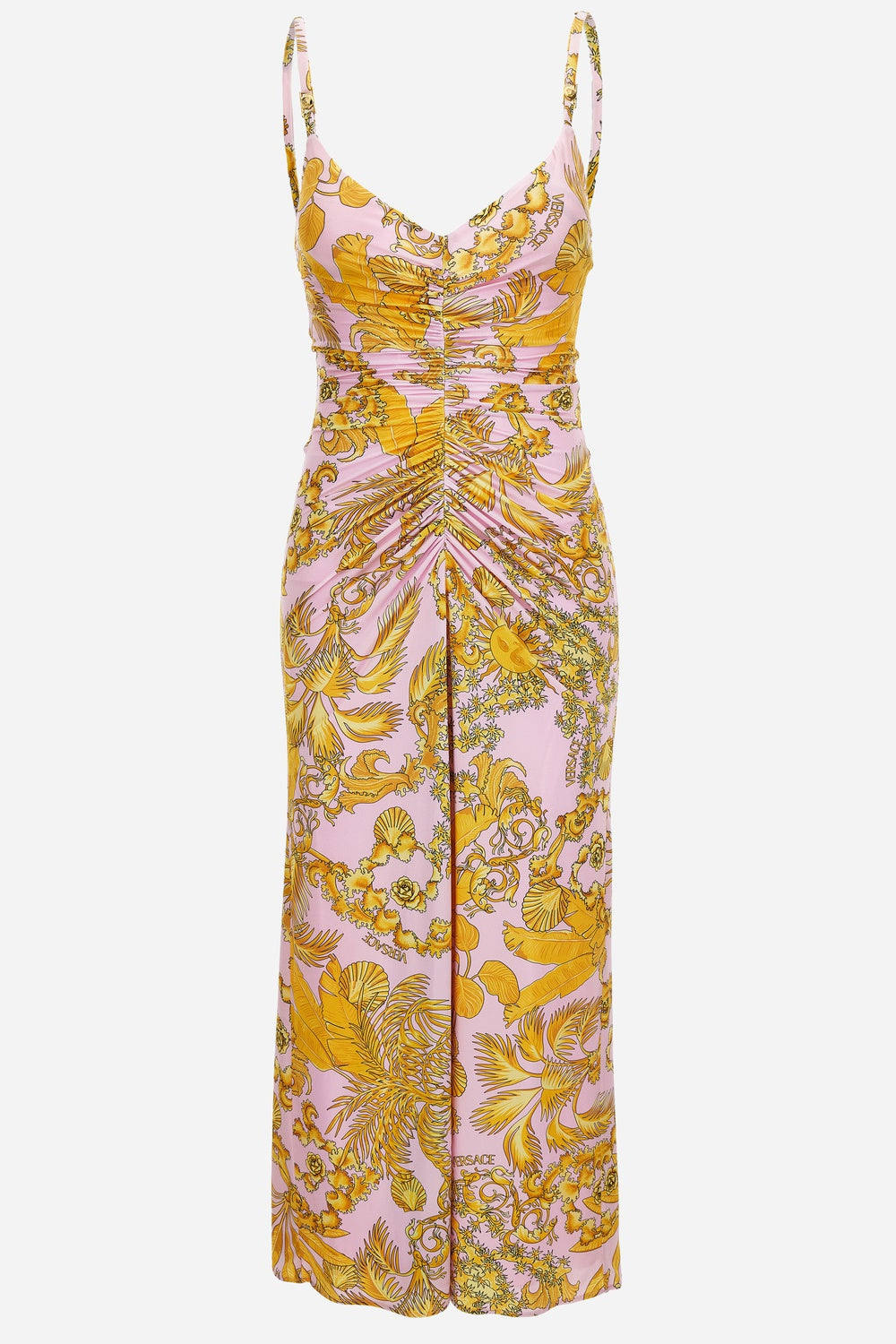 Dress In Jersey Barocco Palm Allover Print