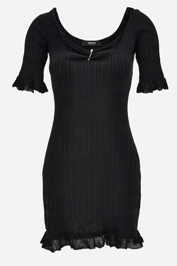 Knit Dress In Micro Cable Wool Blend