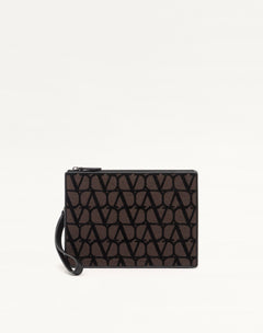 Pouch Toile Iconographe Con Dettagli In Pelle