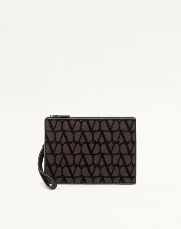 Pouch Toile Iconographe Con Dettagli In Pelle