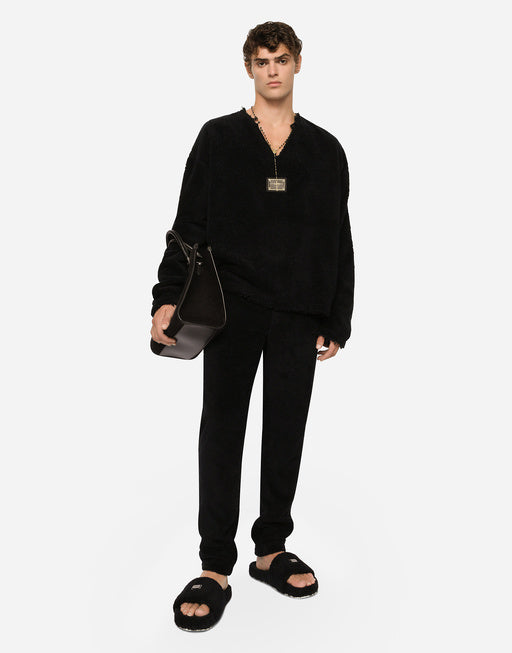 TERRYCLOTH SWEATSHIRT WITH LOGO TAG