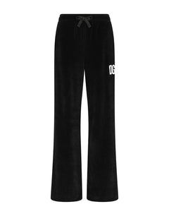 COTTON CHENILLE JOGGING PANTS WITH DGVIB3 EMBROIDERY