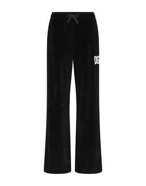 COTTON CHENILLE JOGGING PANTS WITH DGVIB3 EMBROIDERY
