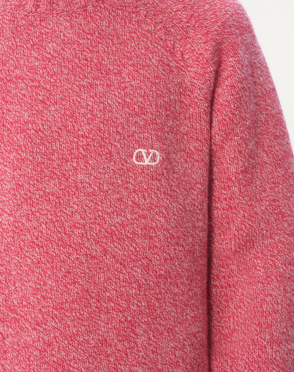 Maglione Girocollo In Lana Con Ricamo Vlogo