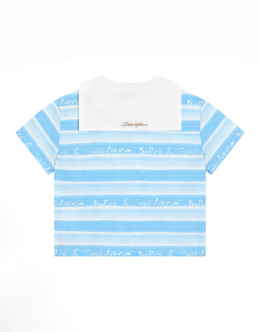 STRIPED PRINT POPLIN SHIRT