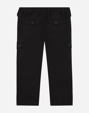 STRETCH GABARDINE CARGO PANTS WITH DG LOGO